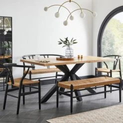 Lara Wishbone 2 Seater Dining Bench, Beech Wood, 120cm -Online Furniture Store 30751861 alt06