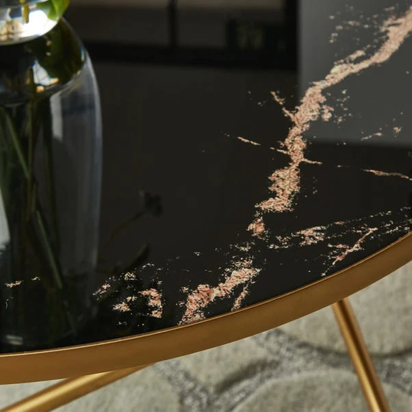 Zoey Coffee Table, Black Marble Effect 4 Zoey Coffee Table, Black Marble Effect - Image 2