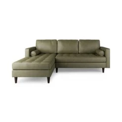 Zoe Distressed Faux Leather Corner Chaise -Online Furniture Store 30766234 alt02
