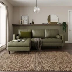 Zoe Distressed Faux Leather Corner Chaise -Online Furniture Store 30766234 alt03