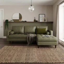 Zoe Distressed Faux Leather Corner Chaise -Online Furniture Store 30766235 alt03