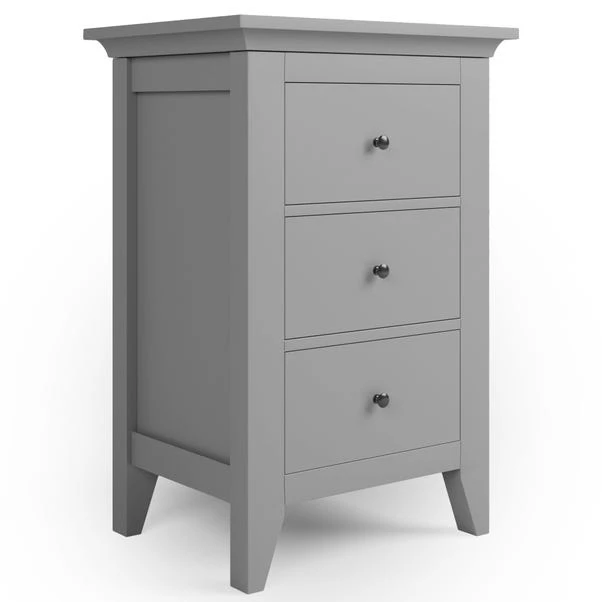 Lynton 3 Drawer Bedside Table, Grey 4 Lynton 3 Drawer Bedside Table, Grey - Image 2