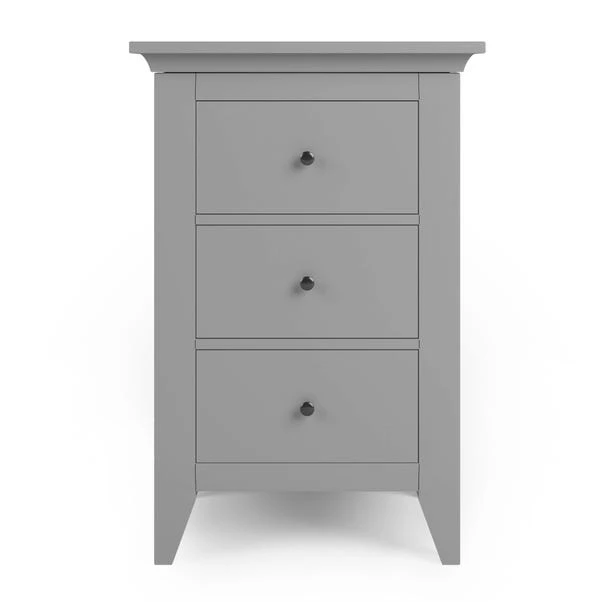Lynton 3 Drawer Bedside Table, Grey 5 Lynton 3 Drawer Bedside Table, Grey - Image 3