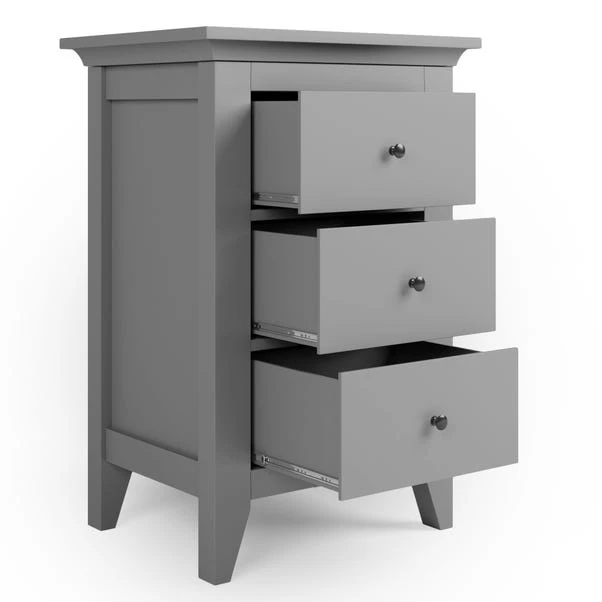 Lynton 3 Drawer Bedside Table, Grey 7 Lynton 3 Drawer Bedside Table, Grey - Image 5