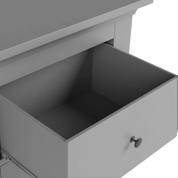 Lynton 3 Drawer Bedside Table, Grey 8 Lynton 3 Drawer Bedside Table, Grey - Image 6