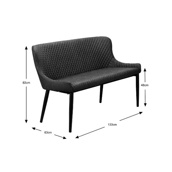 Montreal 2 Seater Dining Bench, Velvet, 133cm 18 Montreal 2 Seater Dining Bench, Velvet, 133cm - Image 16