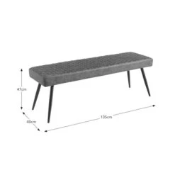 Montreal 2 Seater Dining Bench, Faux Leather, 135cm -Online Furniture Store 30769044 alt09