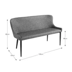 Montreal 2 Seater Dining Bench, Faux Leather, 133cm -Online Furniture Store 30769052 alt09