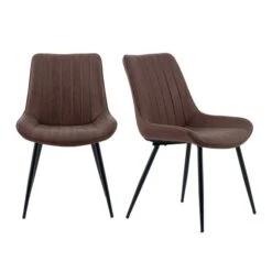 Set Of 2 Zion Dining Chairs, Faux Suede 25 Set Of 2 Zion Dining Chairs, Faux Suede -Online Furniture Store 30769126