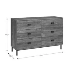 Fulton 6 Drawer Chest, Pine Effect -Online Furniture Store 30773037 alt09