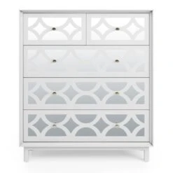 Delphi 5 Drawer Chest, Grey & Mirrored -Online Furniture Store 30775963 alt02