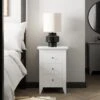Lynton 3 Drawer Bedside Table, White -Online Furniture Store 30780208