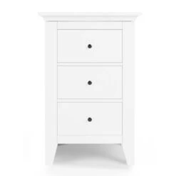 Lynton 3 Drawer Bedside Table, White -Online Furniture Store 30780208 alt02