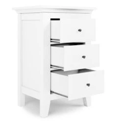 Lynton 3 Drawer Bedside Table, White -Online Furniture Store 30780208 alt04