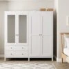 Lynton 4 Door Wardrobe, White -Online Furniture Store 30780266