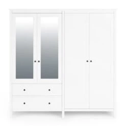 Lynton 4 Door Wardrobe, White -Online Furniture Store 30780266 alt02