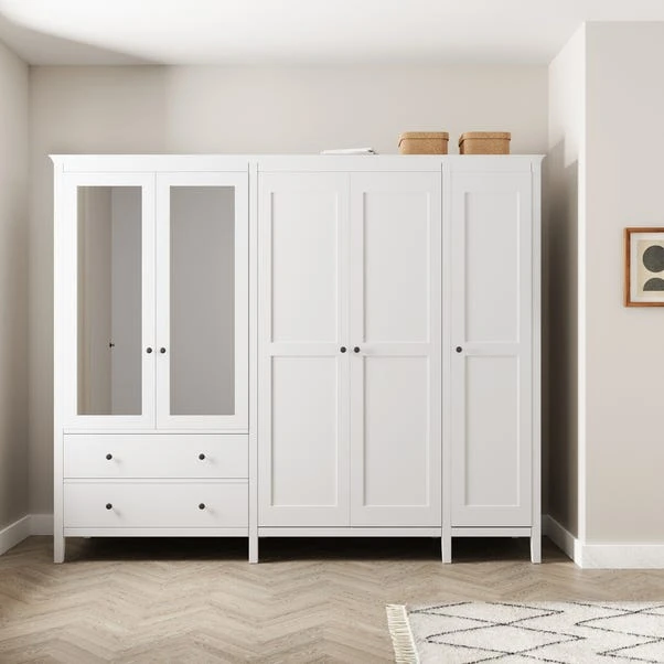 Lynton 5 Door Wardrobe, White 3 Lynton 5 Door Wardrobe, White