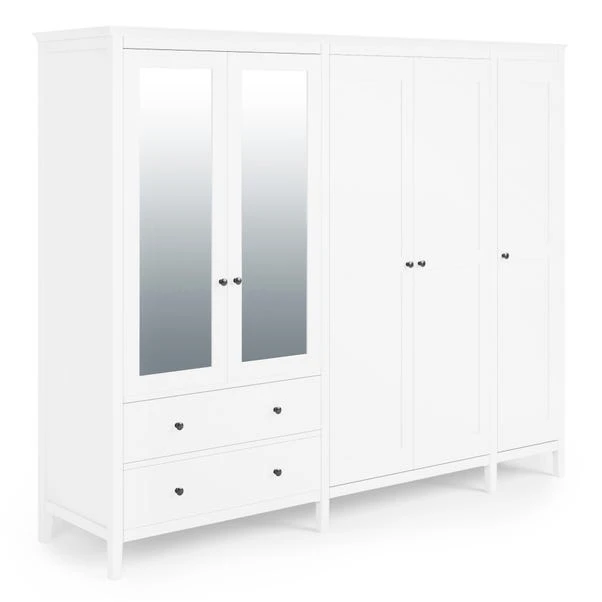 Lynton 5 Door Wardrobe, White 4 Lynton 5 Door Wardrobe, White - Image 2