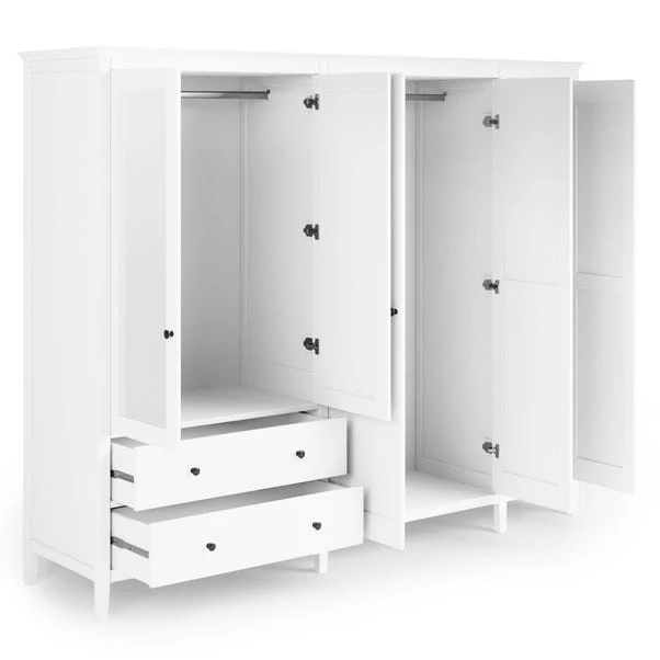 Lynton 5 Door Wardrobe, White 7 Lynton 5 Door Wardrobe, White - Image 5