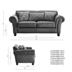 Angus Faux Leather Combo 2 Seater Sofa -Online Furniture Store 30783345 alt09