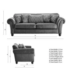 Angus Faux Leather Combo 3 Seater Sofa -Online Furniture Store 30783346 alt09