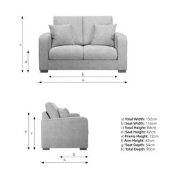 Carson Small Chunky Chenille 2 Seater Sofa -Online Furniture Store 30792414 alt09
