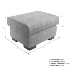 Carson Small Chunky Chenille Footstool -Online Furniture Store 30792417 alt09