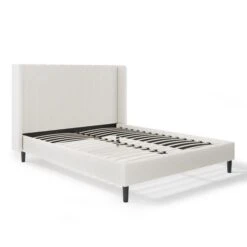 Alara Pleated Teddy Fabric Bed Frame -Online Furniture Store 30800163 alt07