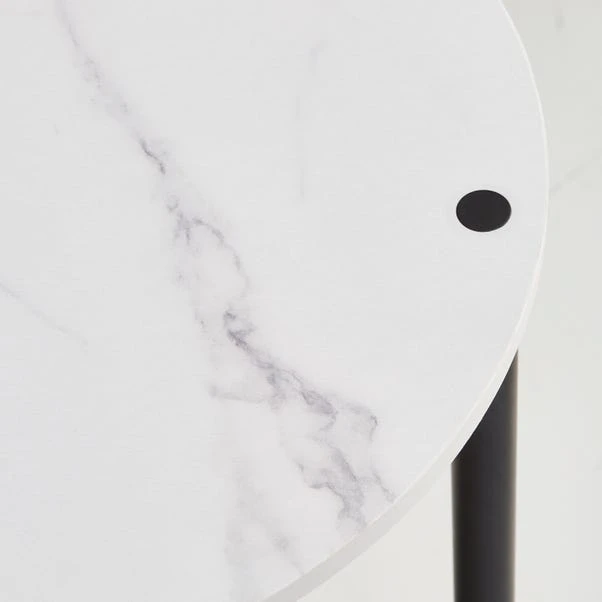 Aiko Side Table With 1 LED Light, Black And Marble Effect 5 Aiko Side Table With 1 LED Light, Black And Marble Effect - Image 3