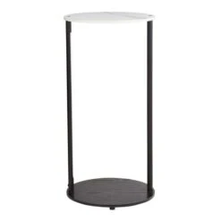 Aiko Side Table With 1 LED Light, Black And Marble Effect 12 Aiko Side Table With 1 LED Light, Black And Marble Effect -Online Furniture Store 30802418 alt04