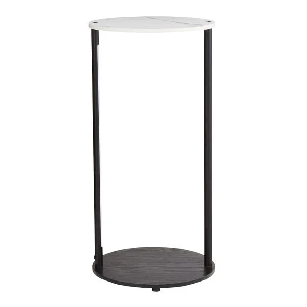 Aiko Side Table With 1 LED Light, Black And Marble Effect 7 Aiko Side Table With 1 LED Light, Black And Marble Effect - Image 5