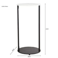 Aiko Side Table With 1 LED Light, Black And Marble Effect 13 Aiko Side Table With 1 LED Light, Black And Marble Effect -Online Furniture Store 30802418 alt05