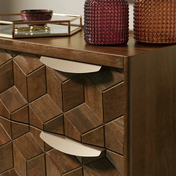 Hex 3 Drawer Chest, Dark Wood 7 Hex 3 Drawer Chest, Dark Wood - Image 5