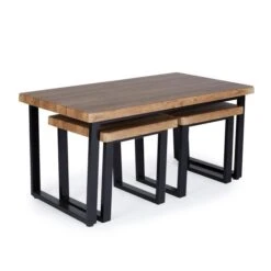 Freddie Nest Coffee Table, Rustic Wood Effect -Online Furniture Store 30809245 alt02