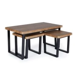 Freddie Nest Coffee Table, Rustic Wood Effect -Online Furniture Store 30809245 alt03
