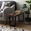 Freddie Long Side Table, Rustic Wood Effect -Online Furniture Store 30809246