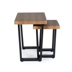 Freddie Nest Of Tables, Rustic Wood Effect -Online Furniture Store 30809247 alt02
