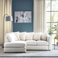 Blake Cosy Sherpa Quilted Arm Corner Chaise Ivory -Online Furniture Store 30813122