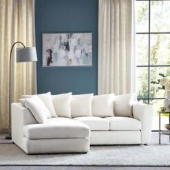 Blake Cosy Sherpa Quilted Arm Corner Chaise Ivory -Online Furniture Store 30813122 alt01