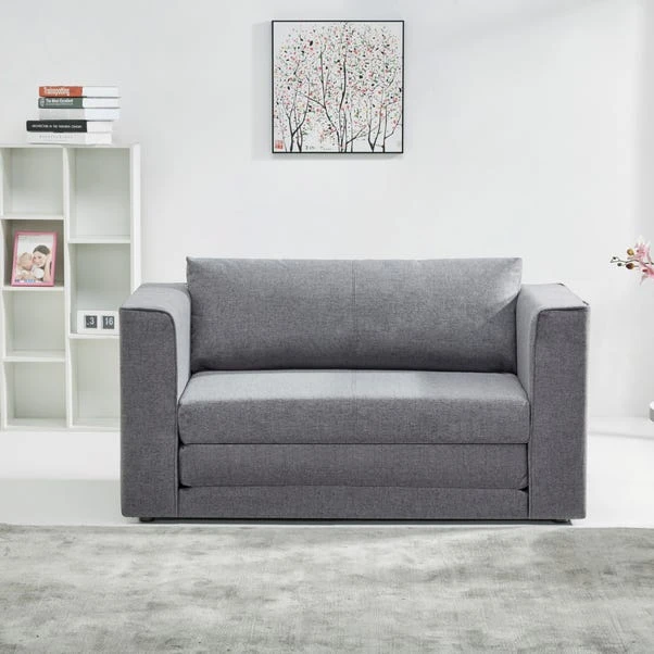 Luna Fabric Grey Compact Double Sofa Bed 3 Luna Fabric Grey Compact Double Sofa Bed