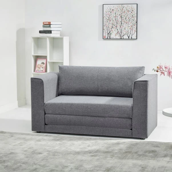 Luna Fabric Grey Compact Double Sofa Bed 4 Luna Fabric Grey Compact Double Sofa Bed - Image 2