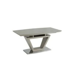 Aspen 4-6 Seater Rectangular Extendable Round Top Dining Table, Glass Top -Online Furniture Store 30816918 alt02