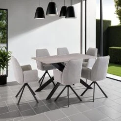 Camilla 6 Seater Dining Table, Sintered Stone