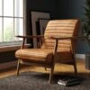 Quinn Tan Faux Leather Wooden Arm Accent Chair 1 Quinn Tan Faux Leather Wooden Arm Accent Chair -Online Furniture Store 30817526