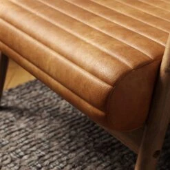 Quinn Tan Faux Leather Wooden Arm Accent Chair 12 Quinn Tan Faux Leather Wooden Arm Accent Chair -Online Furniture Store 30817526 alt03