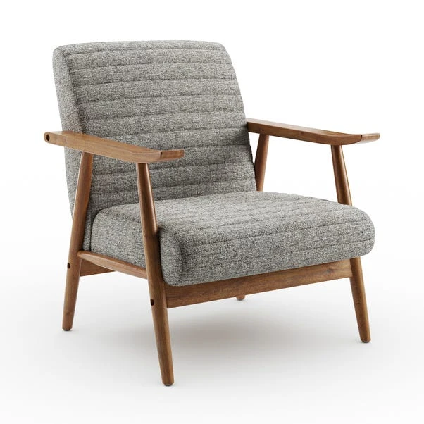 Quinn Grey Textured Weave Wooden Arm Accent Chair 4 Quinn Grey Textured Weave Wooden Arm Accent Chair - Image 2