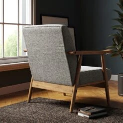 Quinn Grey Textured Weave Wooden Arm Accent Chair 10 Quinn Grey Textured Weave Wooden Arm Accent Chair -Online Furniture Store 30817527 alt02