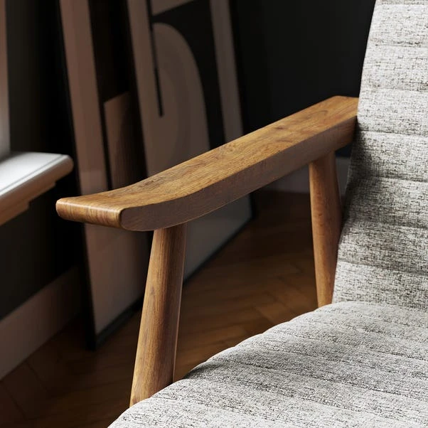 Quinn Grey Textured Weave Wooden Arm Accent Chair 7 Quinn Grey Textured Weave Wooden Arm Accent Chair - Image 5