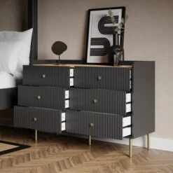 Georgi Wide 6 Drawer Chest 26 Georgi Wide 6 Drawer Chest -Online Furniture Store 30825485 alt02