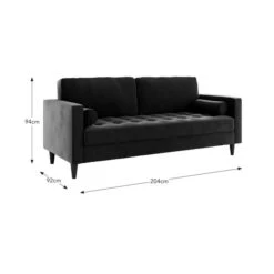 Zoe Velvet 3 Seater Sofa -Online Furniture Store 30825926 alt09